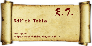 Röck Tekla névjegykártya
